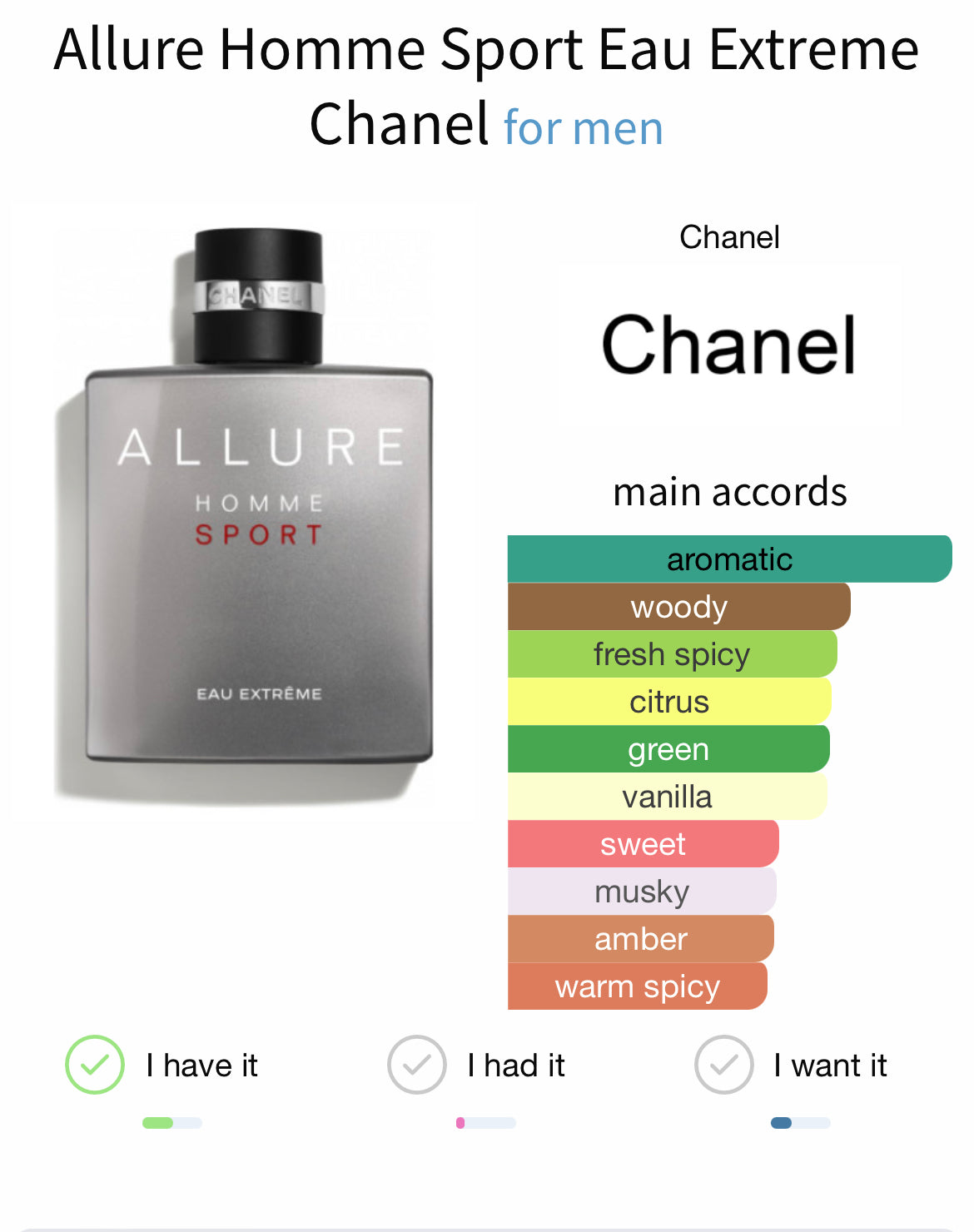 Sport eau extreme - Chanel allure homme